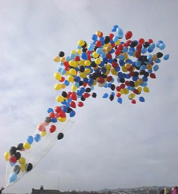 200 adet renkli uçan balon bırakmaSTA balon firmasi ürünüdür 