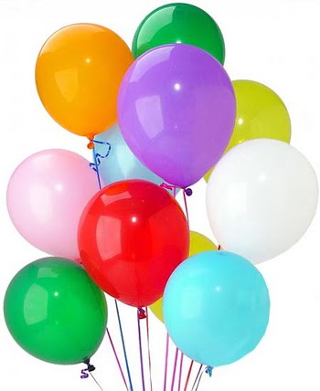 21 adet renkli u�an balon buketi