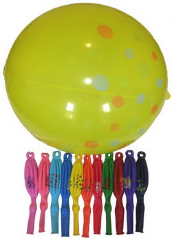 100 adet ( 1 paket ) desenli de�i�ik renklerde punch balon